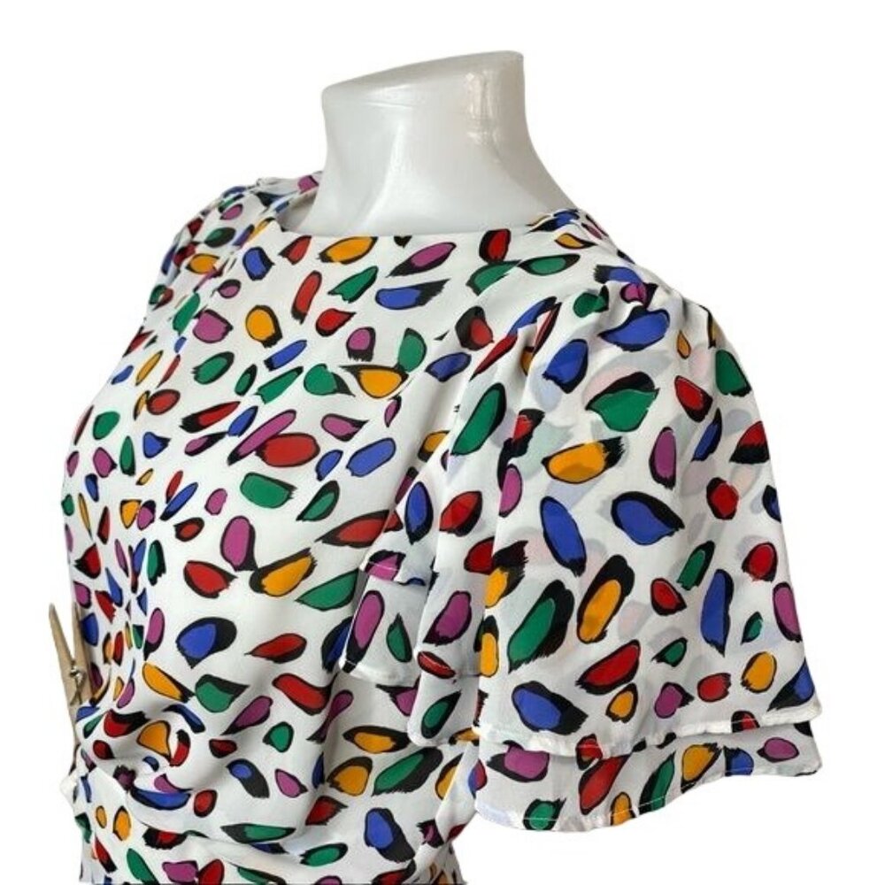 Vintage LTD by Roberta Colorful Polka Dot 80s 70s Dress Size Small - Picture 9 of 10